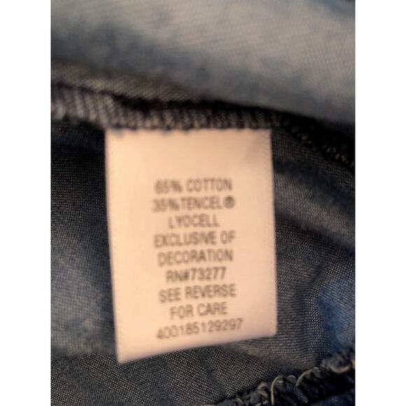 Candie's Womens size Large Lightweight Chambray Zip Jacket Long Sleeves - Picture 4 of 6